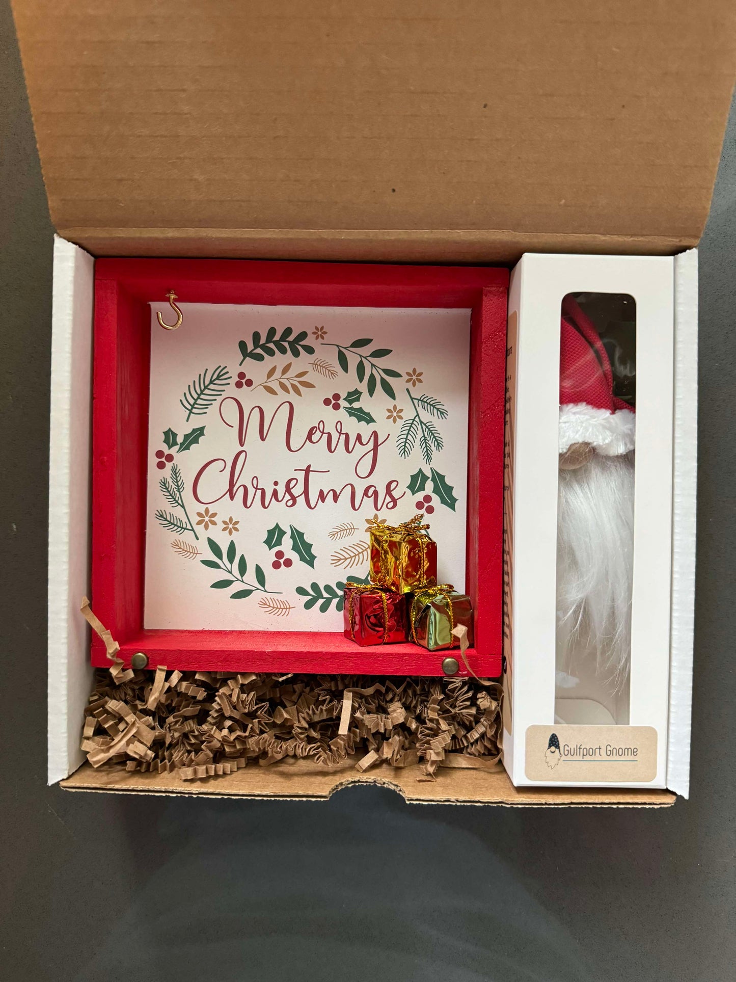 Gift Set - Christmas Santa Gnome Decor Gift set with 4" Plush Gnome