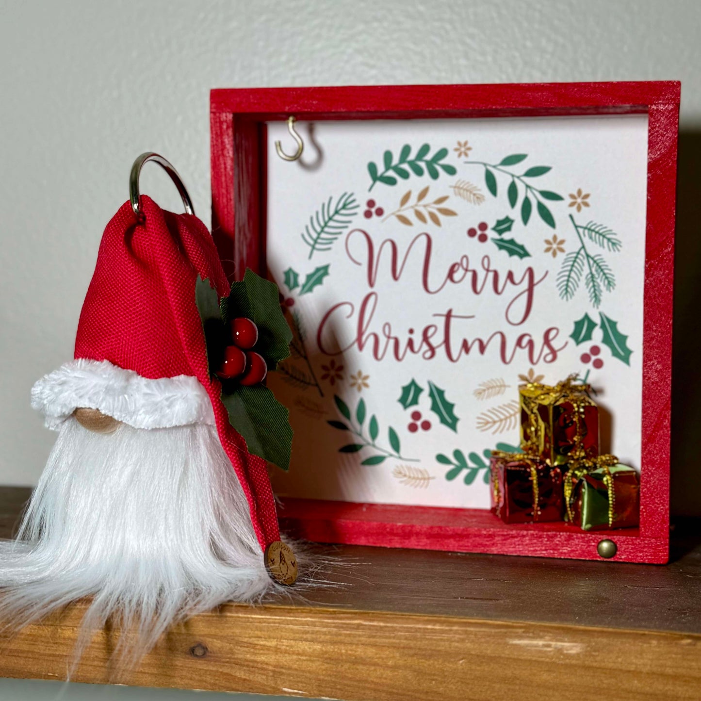 Gift Set - Christmas Santa Gnome Decor Gift set with 4" Plush Gnome