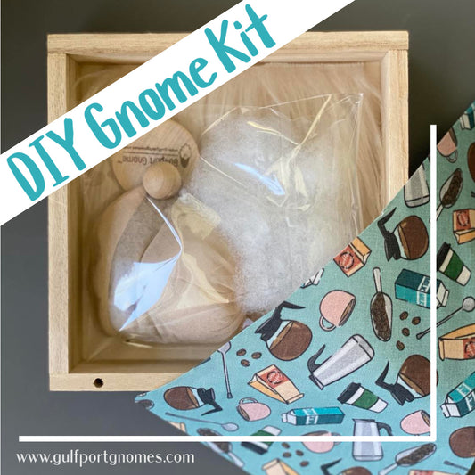 DIY Gulfport Gnome™ - Make Your Own Coffee Lovers Collectible Gnome Decor- 4" Plush Barista Gnome