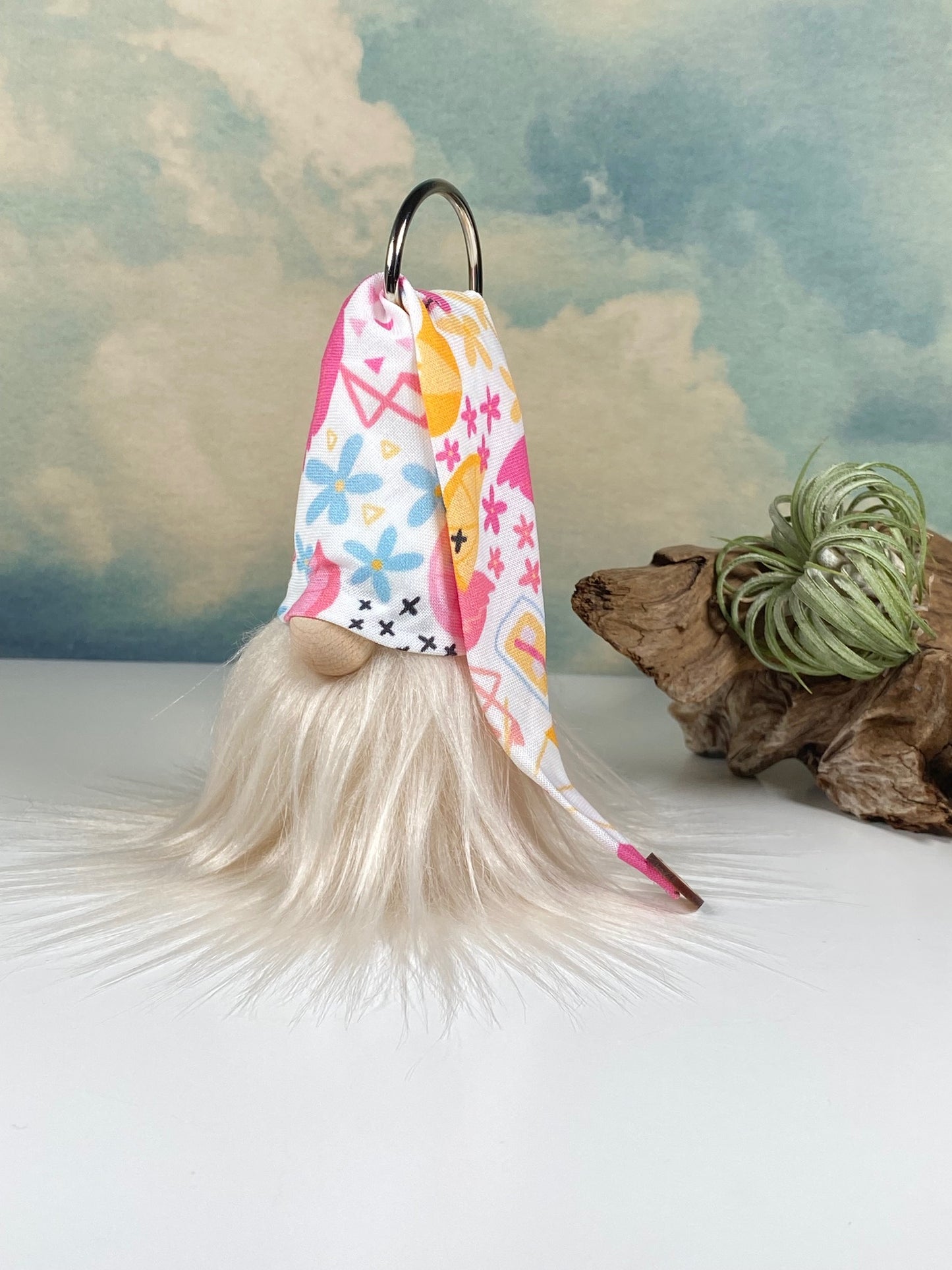 Fun Flamingo Gulfport Gnome™ - Beach Collectible Decor- 4" Plush Gnome - Pink Flamingo Decor