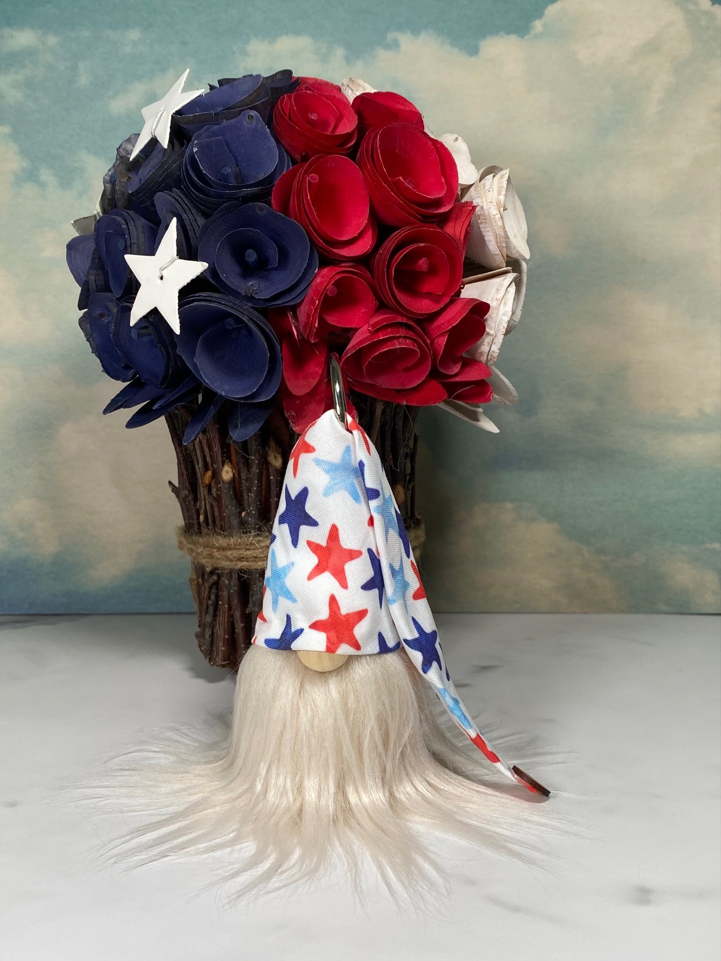 Gulfport Gnome™ - Independence Stars Gnome- 4" Plush Mini Americana Decor