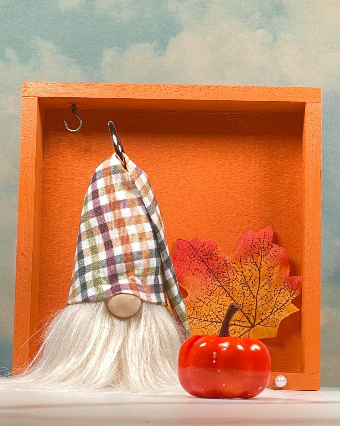 Gift Set - Pumpkin Themed Gnome Decor with Colorful Leaves Gift set with Gnome Home - 4" Plush Gnome