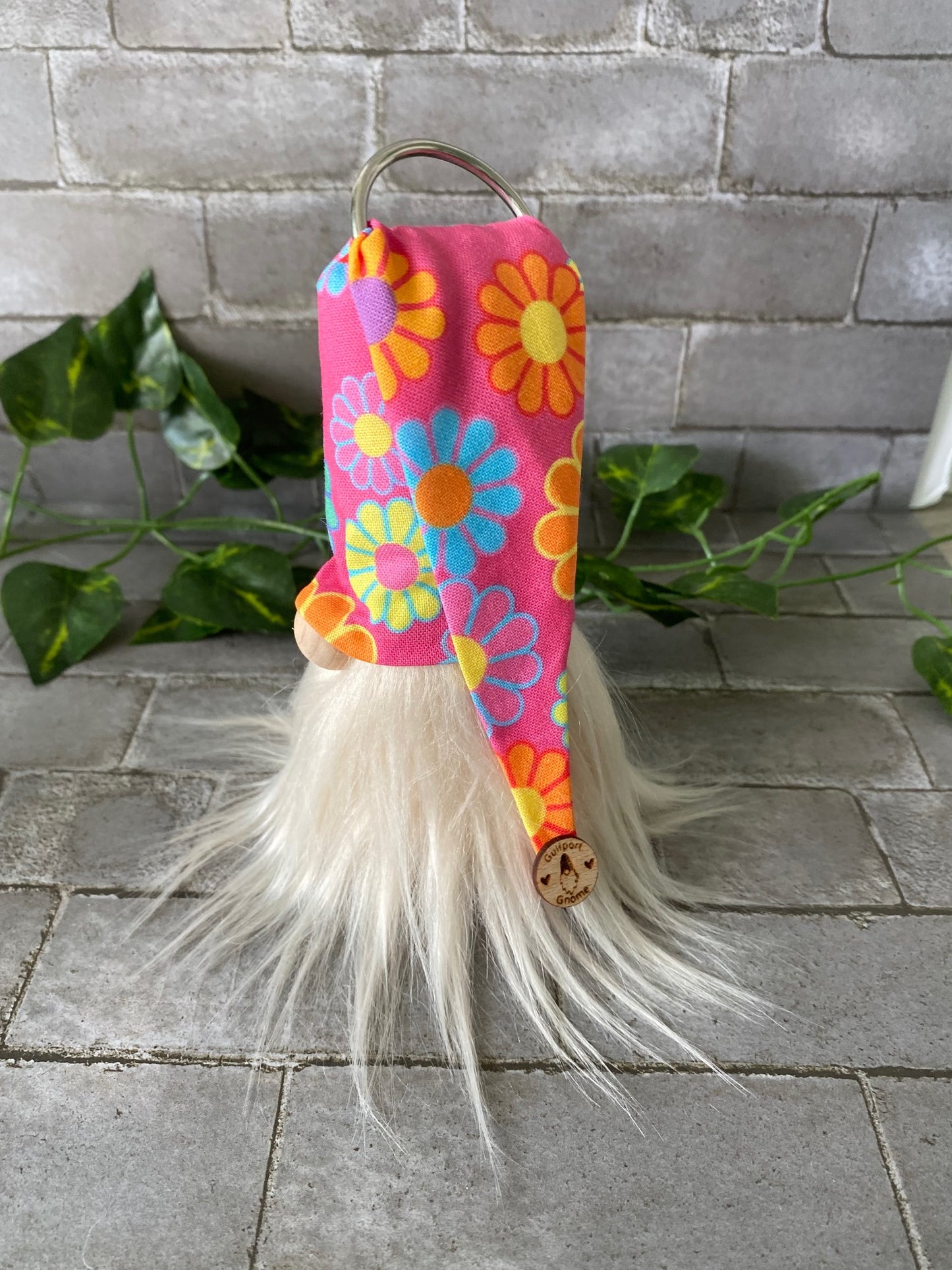 Gulfport Gnome™-Hippie Flowers Boho Decor - Plush Pink Gnome 4"