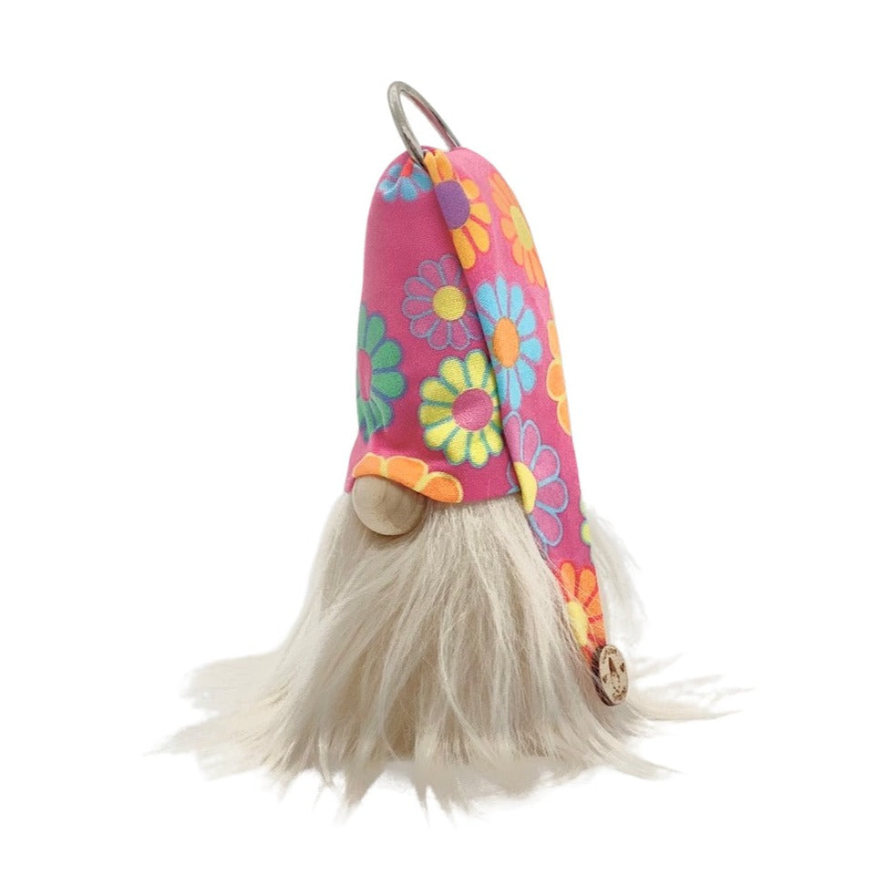 Gulfport Gnome™-Hippie Flowers Boho Decor - Plush Pink Gnome 4"