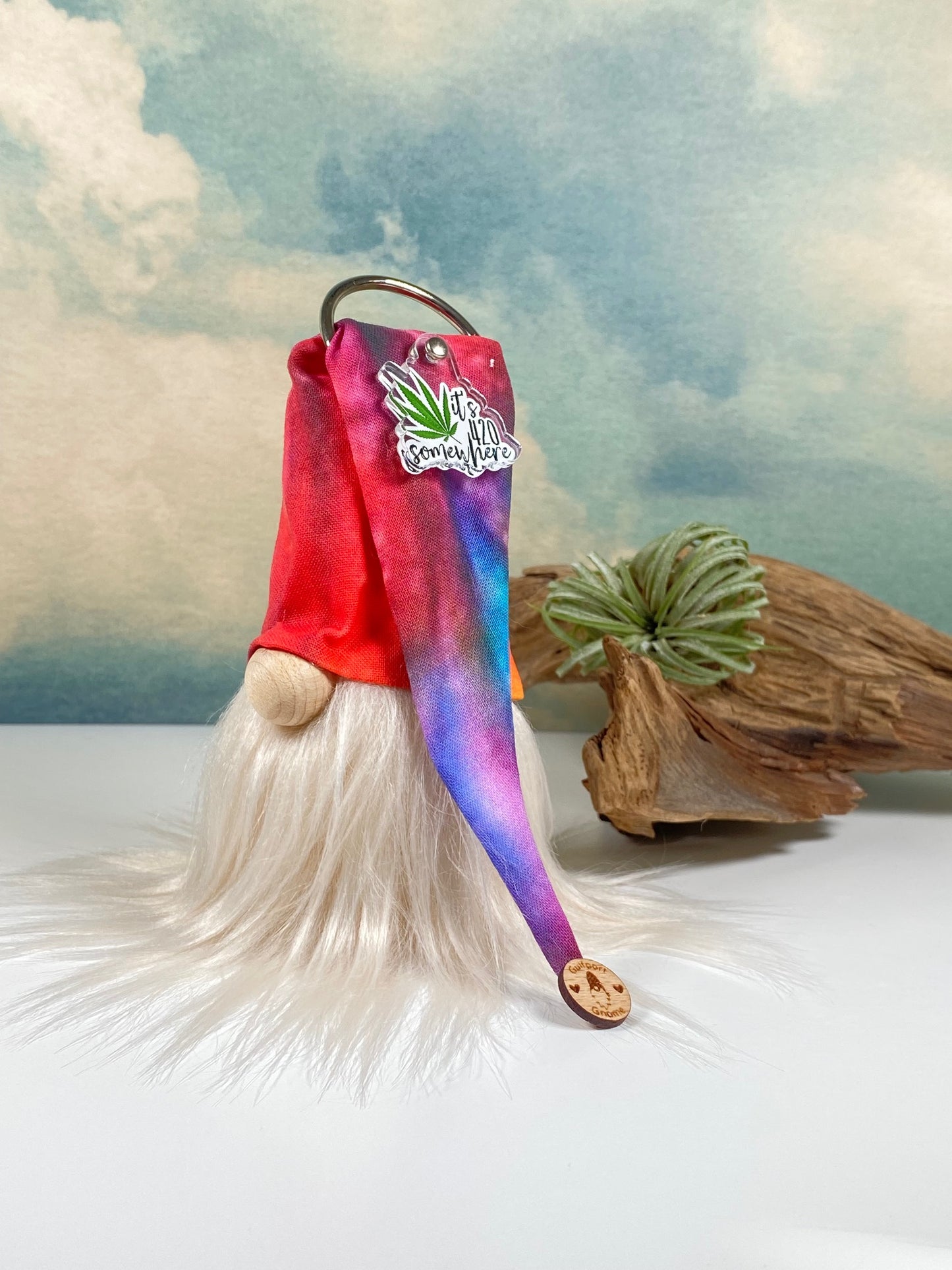 Gulfport Gnome™-Its 420 Somewhere- Funny Tie Dye Decor - Plush Mini Gnome