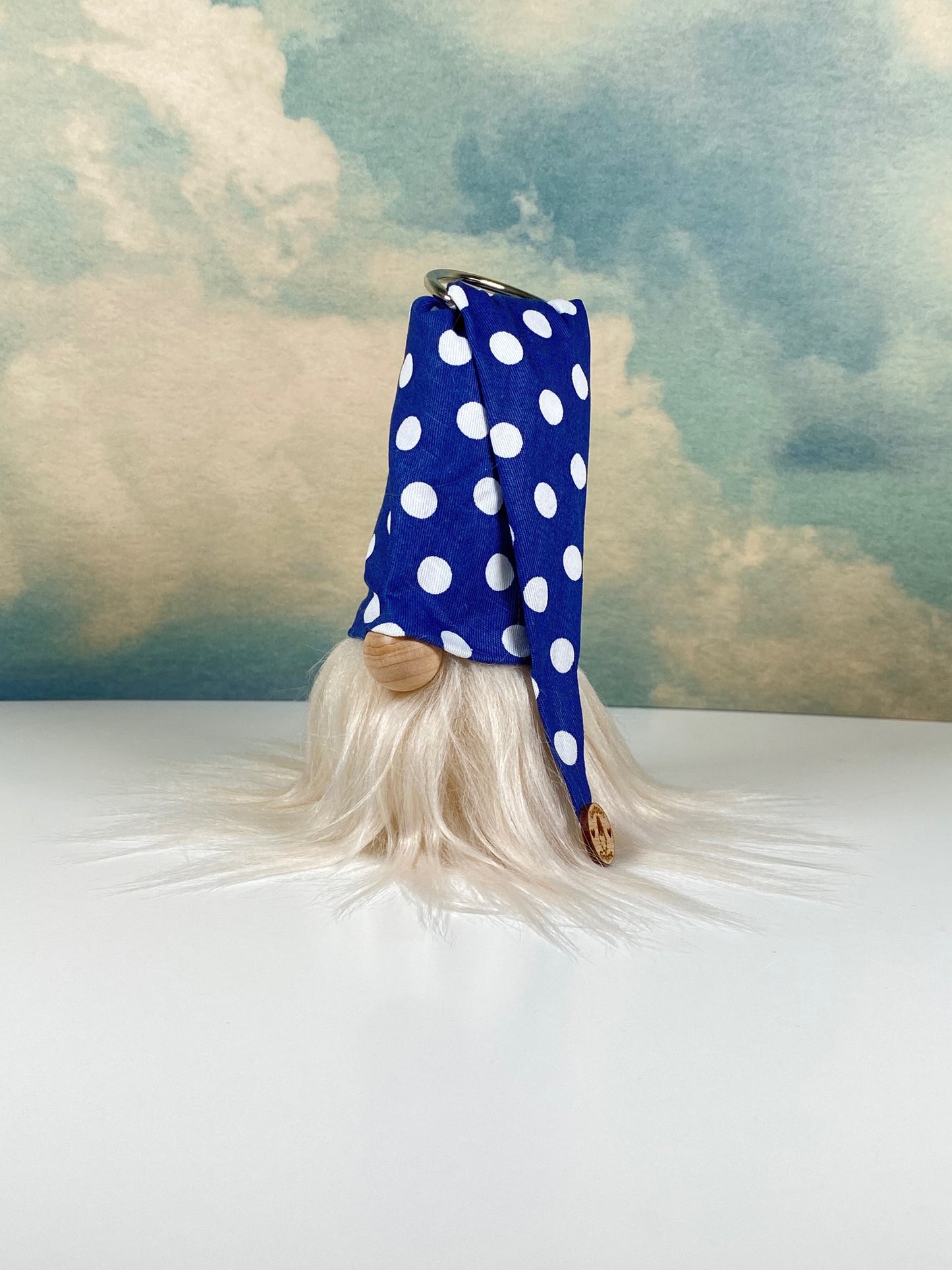 Gulfport Gnome™ - Navy Blue Polkadot Plush Gnome- Spring Home Decor