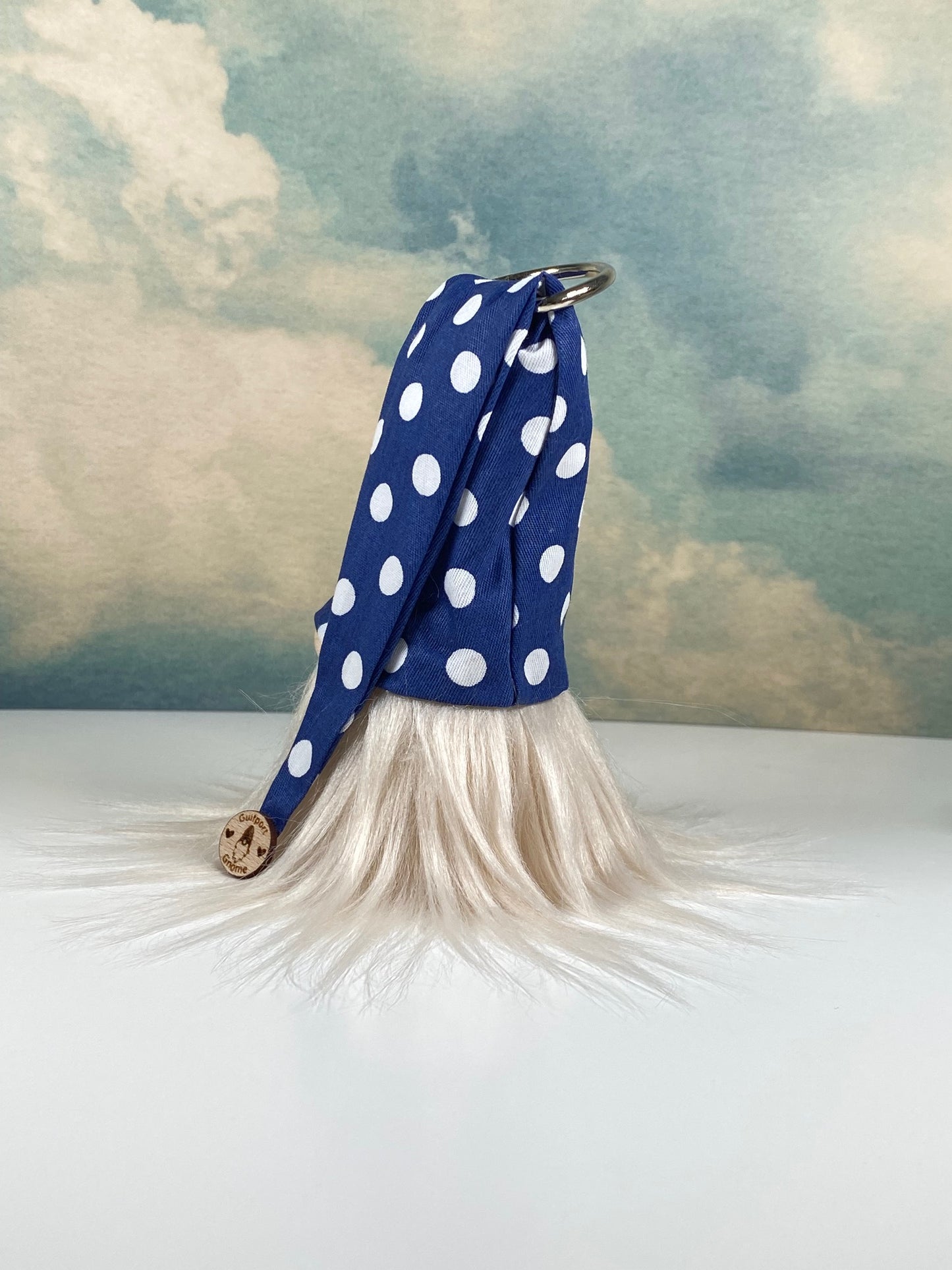 Gulfport Gnome™ - Navy Blue Polkadot Plush Gnome- Spring Home Decor
