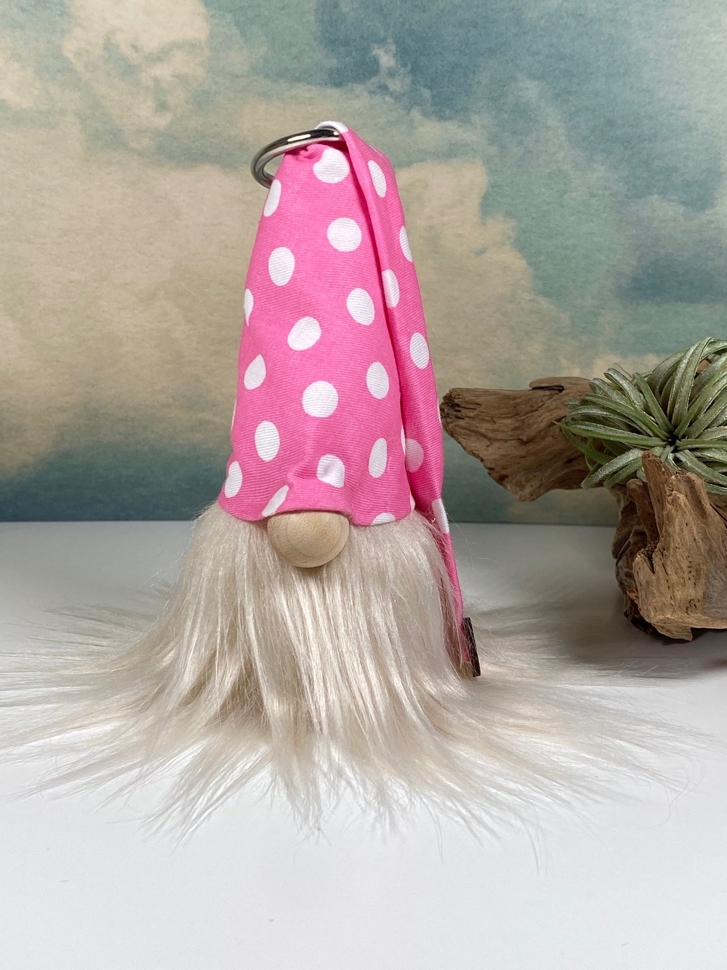 Gulfport Gnome™ - Pink Polkadot Plush Gnome- Bright Pink Home Decor