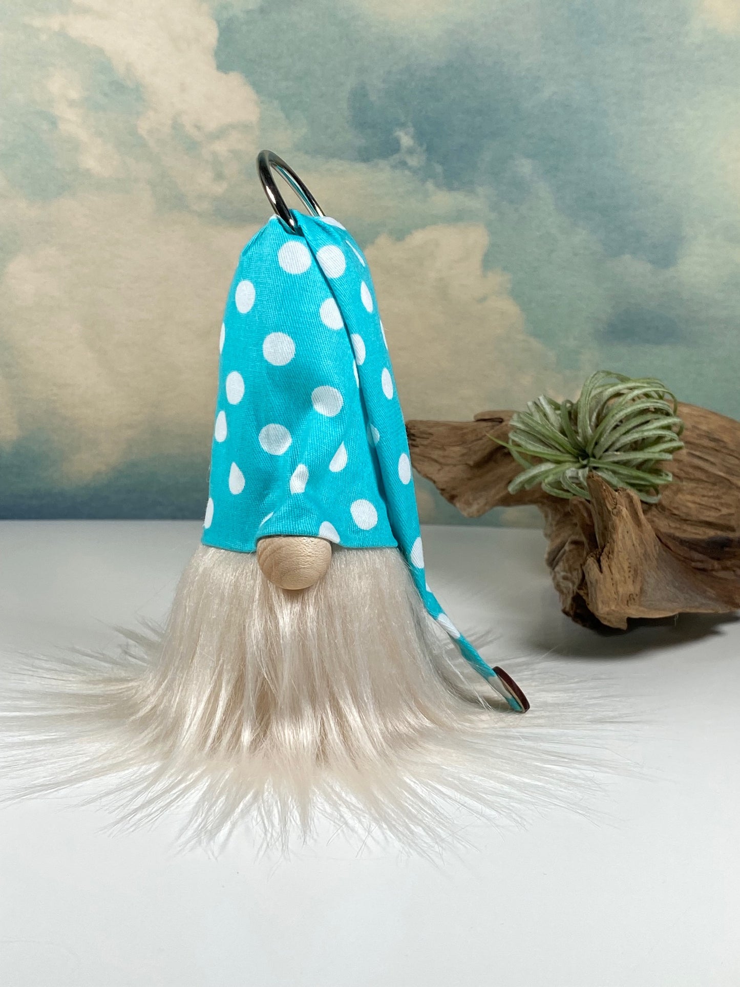 Gulfport Gnome™ - Teal Polka dot Plush Gnome- Spring Home Decor
