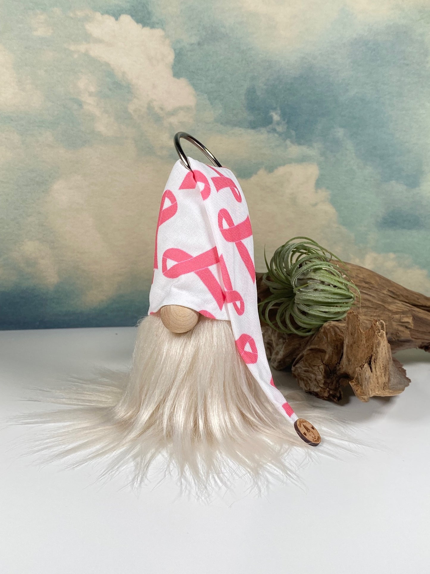 Gulfport Gnome™ - Breast Cancer Collectible Decor- 4" Plush Pink Breast Cancer Ribbon Decor