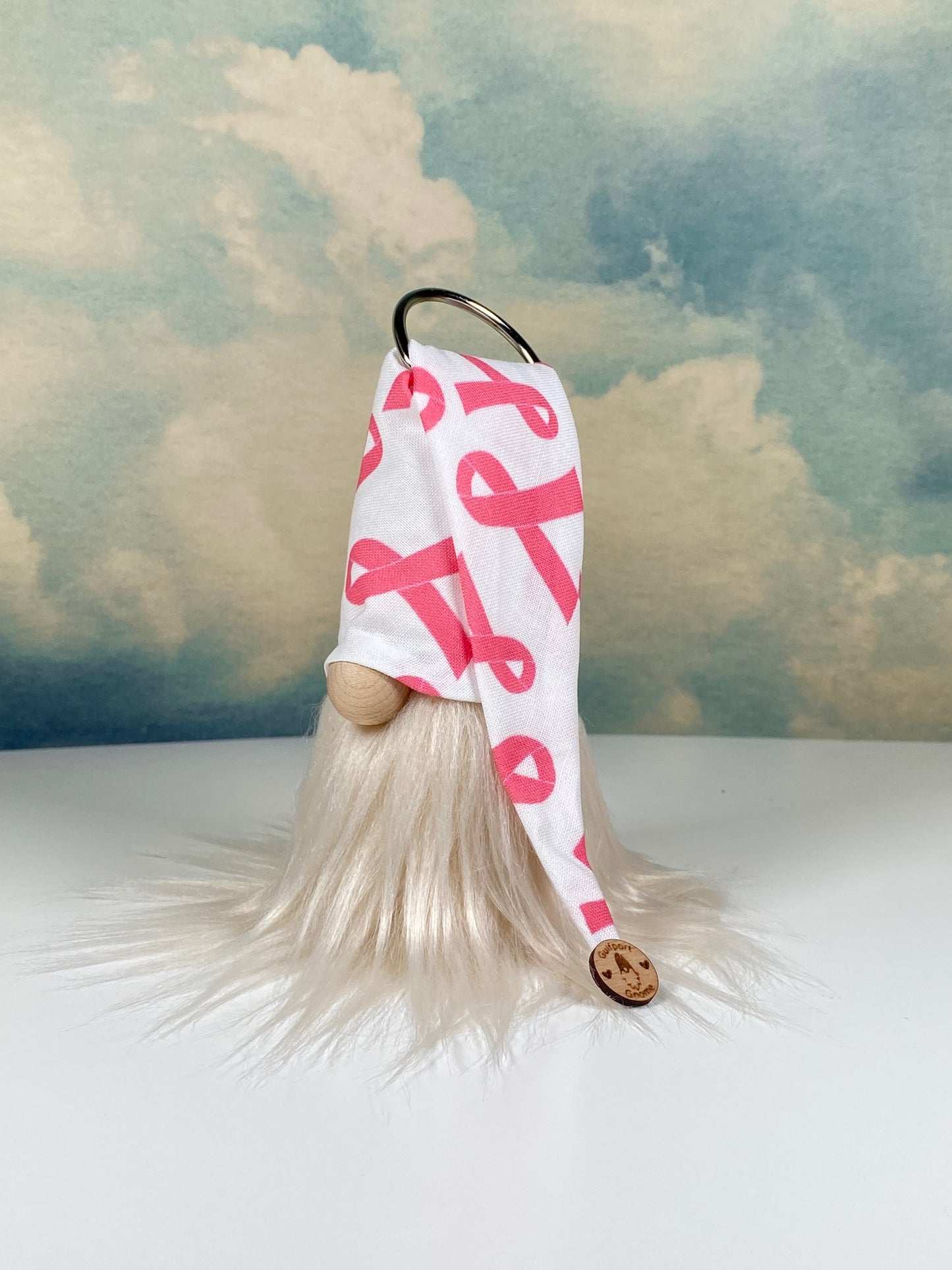Gulfport Gnome™ - Breast Cancer Collectible Decor- 4" Plush Pink Breast Cancer Ribbon Decor