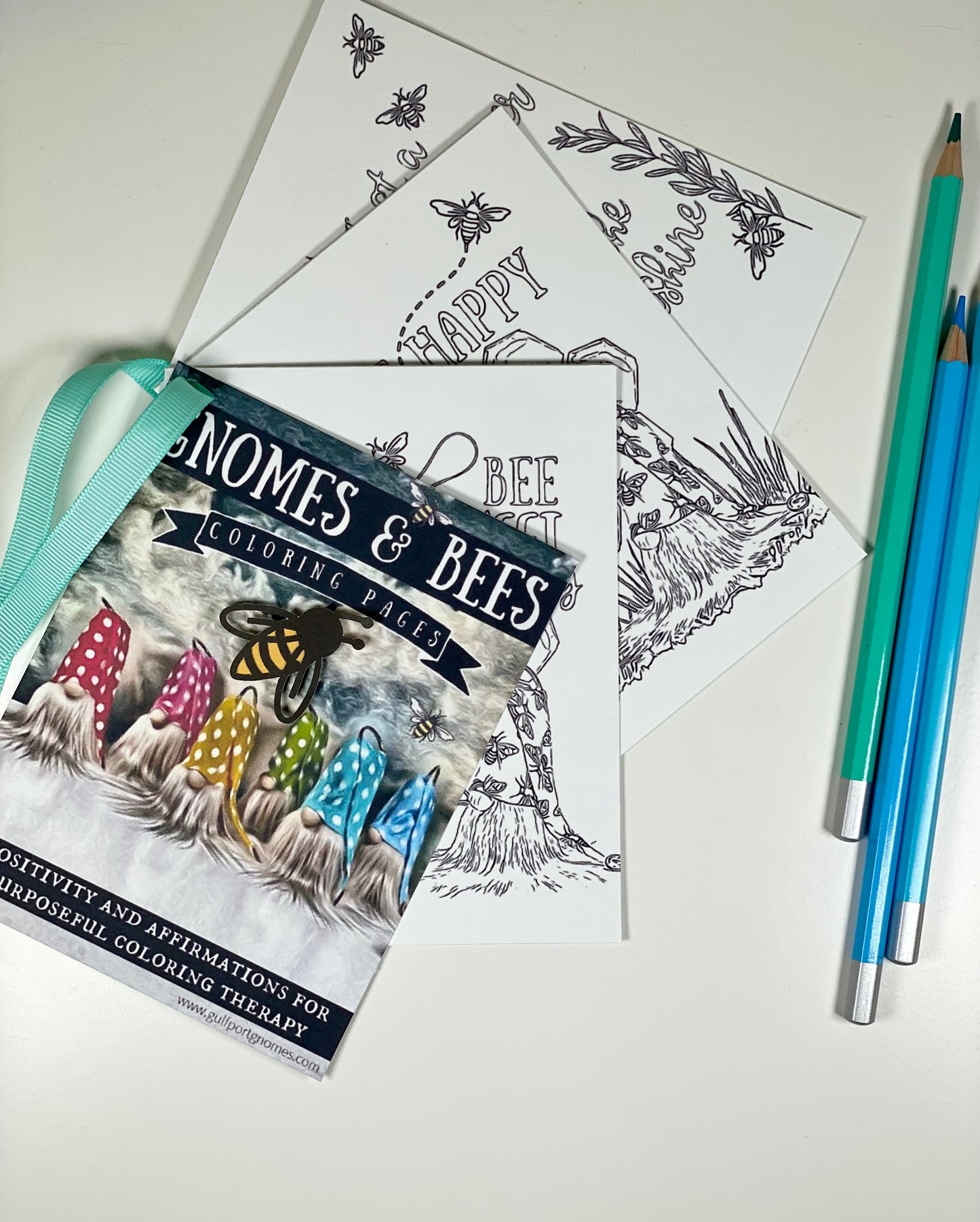Coloring Book | Gnomes and Bees Coloring | Therapeutic Coloring | Digital Download | Instant Download Printable Coloring Book Gulfport Gnome™