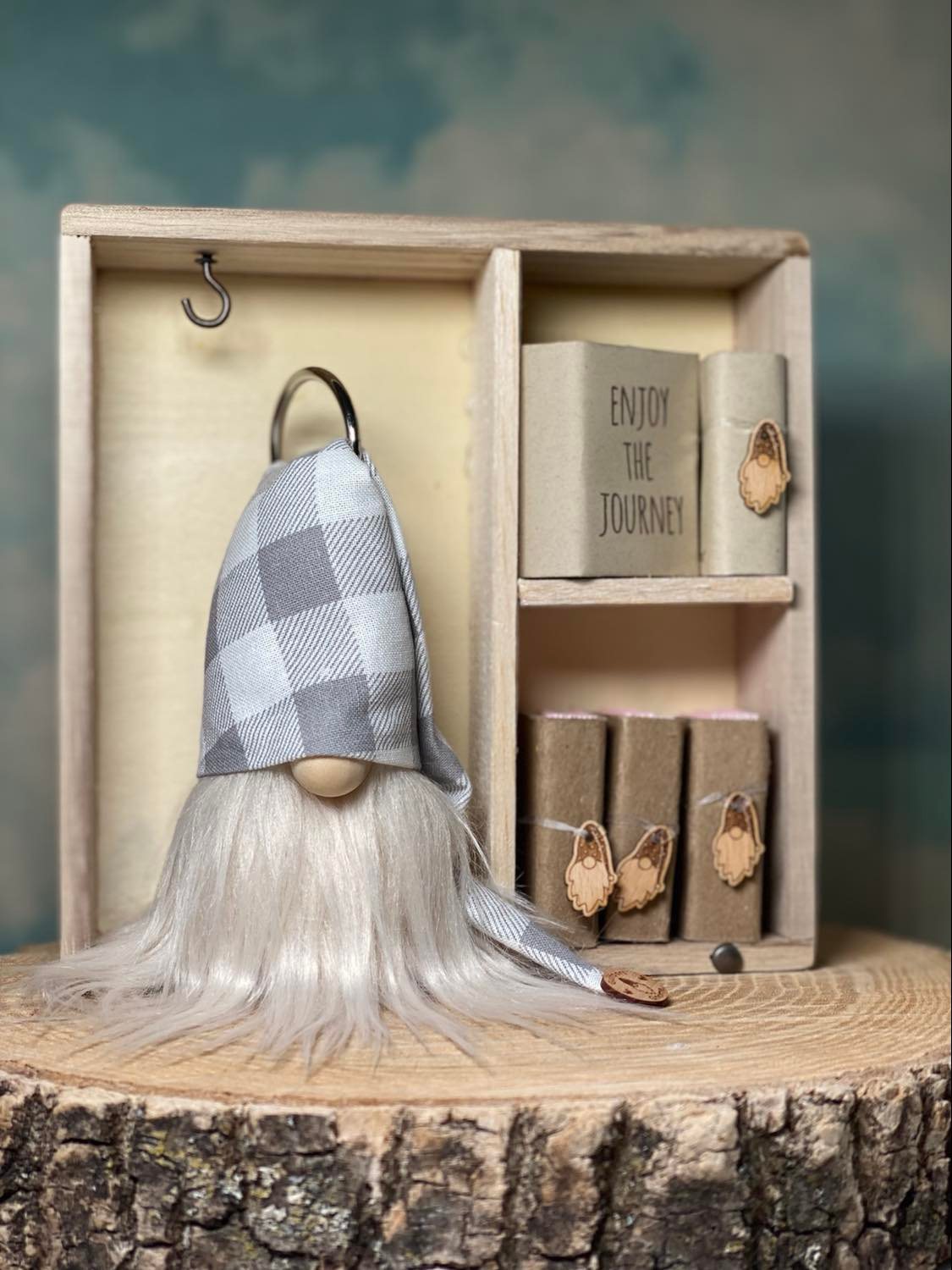 Set of 3 - Mini Travelers Notebooks - Enjoy the Journey Adventure Journals with Gnome Charm