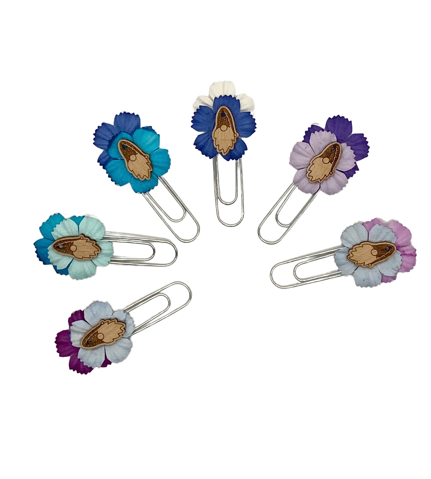 Gnome Journal Clip - Set of 3 Large paperclips with gnome embellishments
