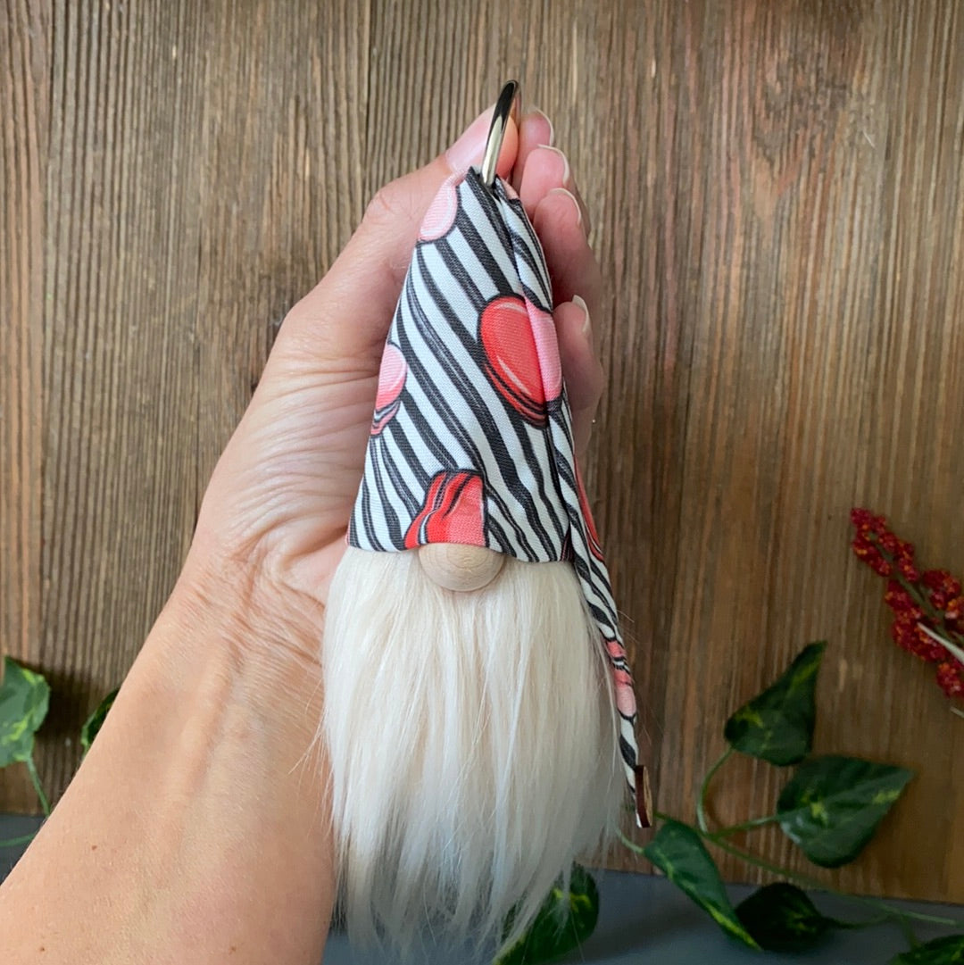 Gulfport Gnome™-Macaroons and Hearts Decor - 4" Plush Gnome with Classy Stripes and Macaroons
