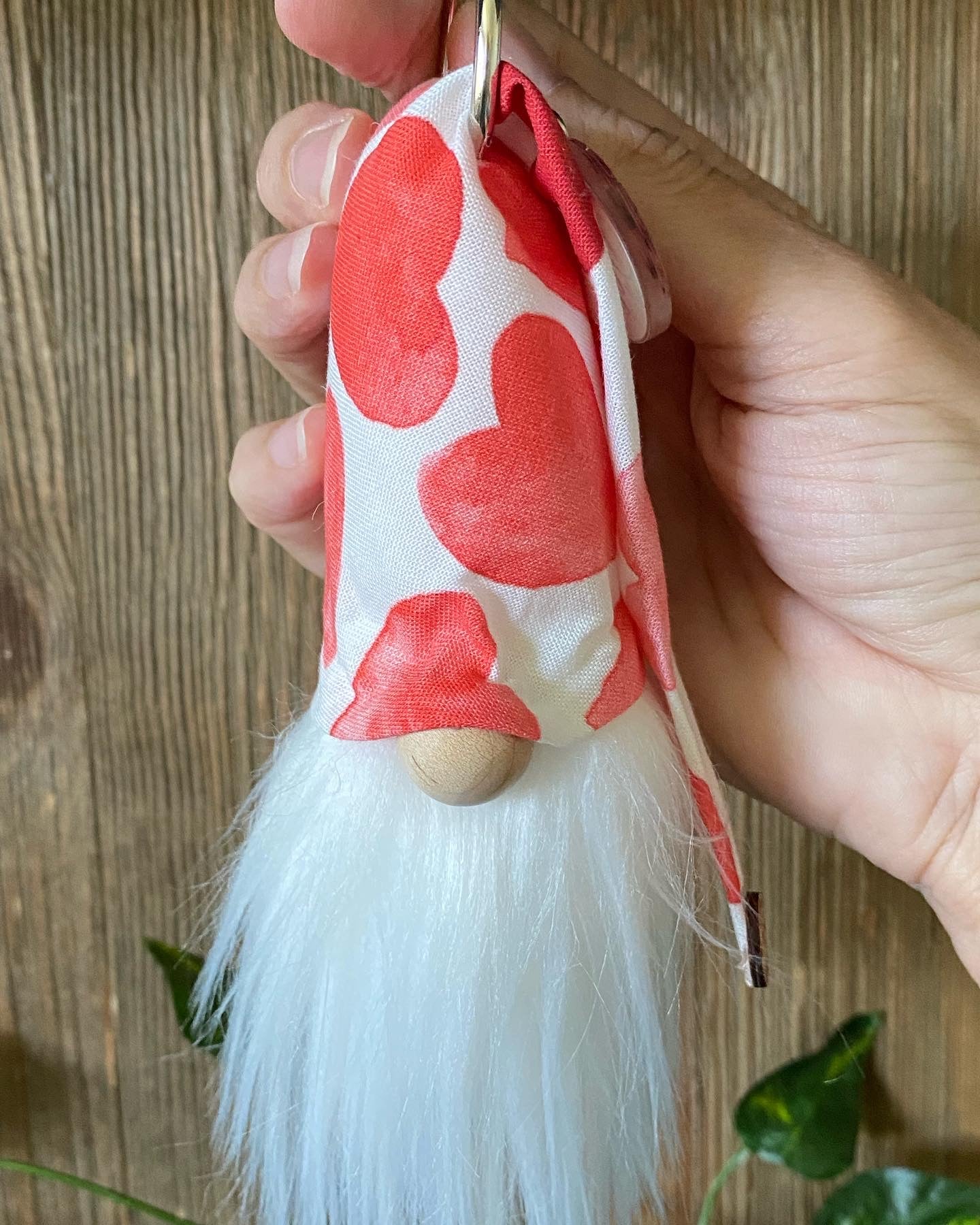 Gulfport Gnome™ - I Love You Valentines Gnome - 4" Plush Mini Decor Gnome - Red and White Hearts Gnome