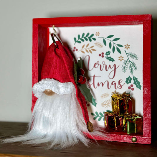 Gift Set - Christmas Santa Gnome Decor Gift set with 4" Plush Gnome
