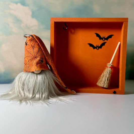 Gift Set - Happy Halloween Orange and Black Gnomes Spiders Bats Witches Gift set