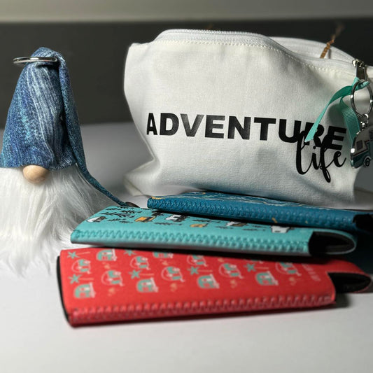 Gift Set - Camping Gift set with Gulfport Gnome™ Key Chain and Canvas Bag- 4" Plush Gnome Gift Set