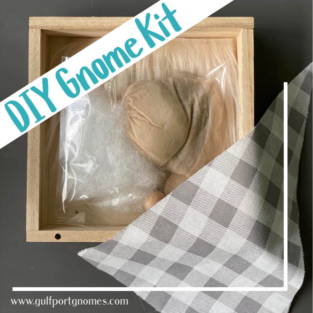 DIY Gulfport Gnome™ - Make Your Own Grey Checkered Heart Smile Collectible Doll Figurine