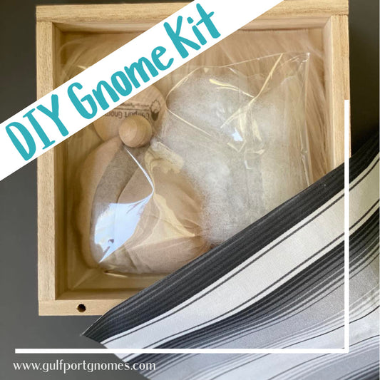 DIY Gulfport Gnome™ - Make Your Own Graduation Collectible Gnome- 4" Plush Gnome - Black White Stripes