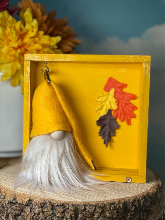 Gift Set - Fall Themed Gnome Decor with Colorful Leaves Gift set with Gnome Home - 4" Plush Gnome