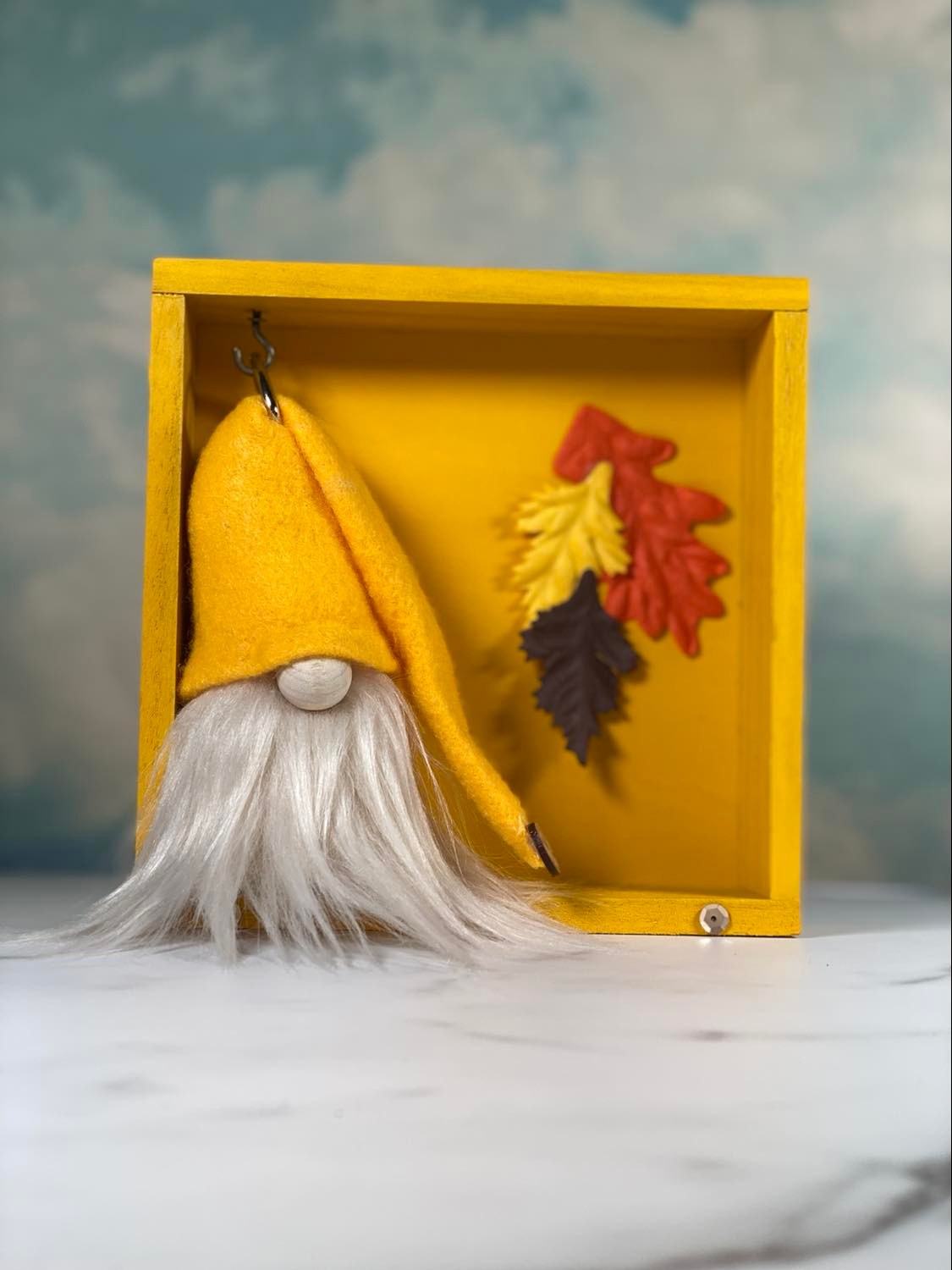 Gift Set - Fall Themed Gnome Decor with Colorful Leaves Gift set with Gnome Home - 4" Plush Gnome