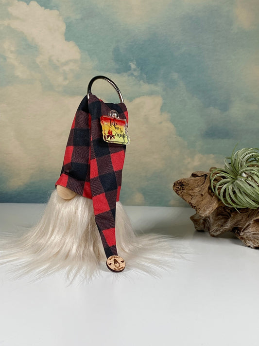 Gulfport Gnome™-Camping Home Decor - 4" Plush Mini Gnome with Red Buffalo Check Fabric