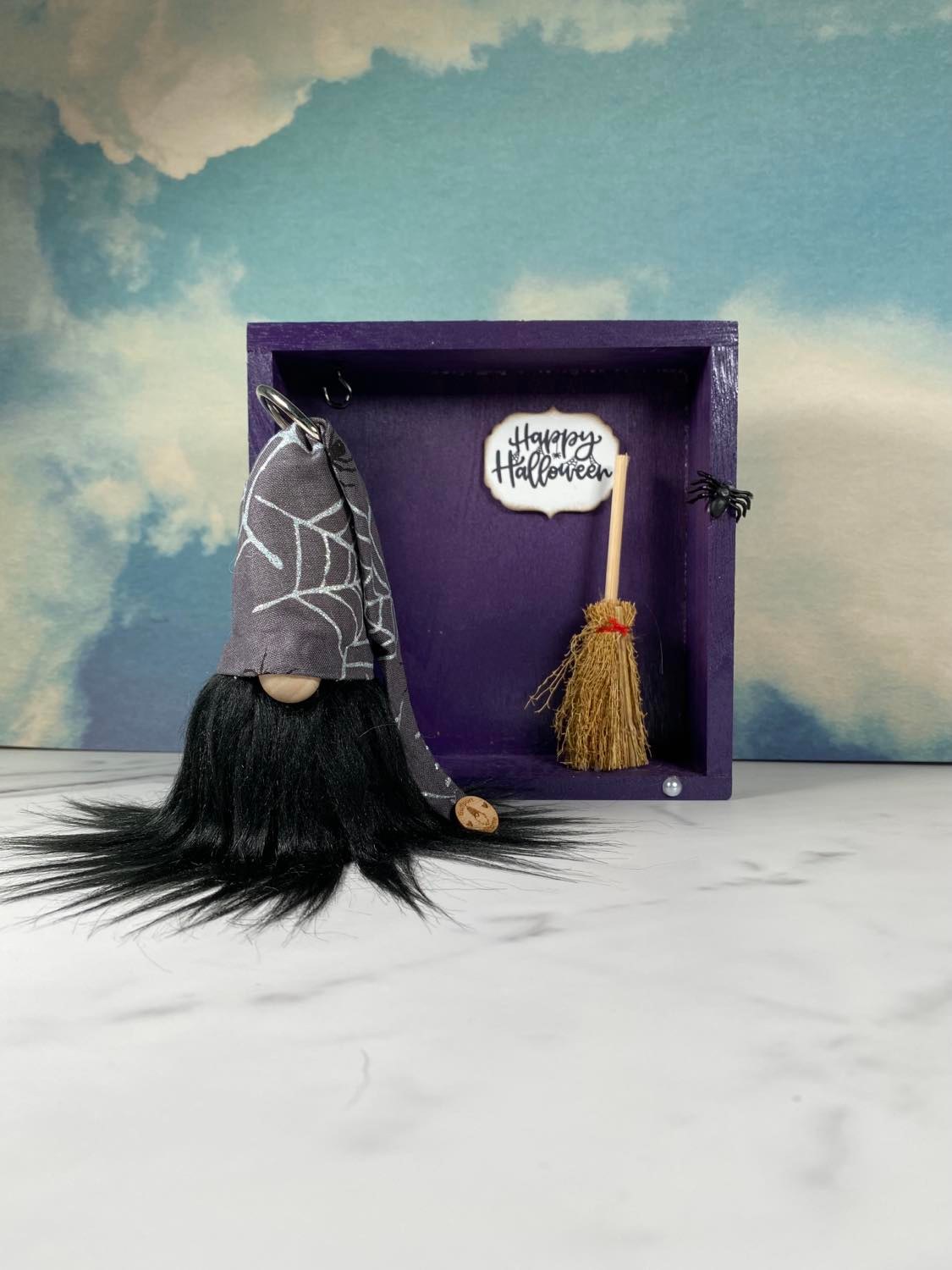 Gift Set - Halloween Purple Glitter Black Beard Gnome and Purple Gnome Home Gift set