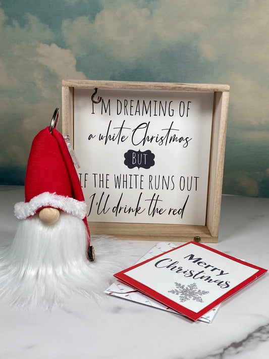 Gift Set - Wine Lovers Santa Gnome Decor Gift set with 4" Plush Gnome