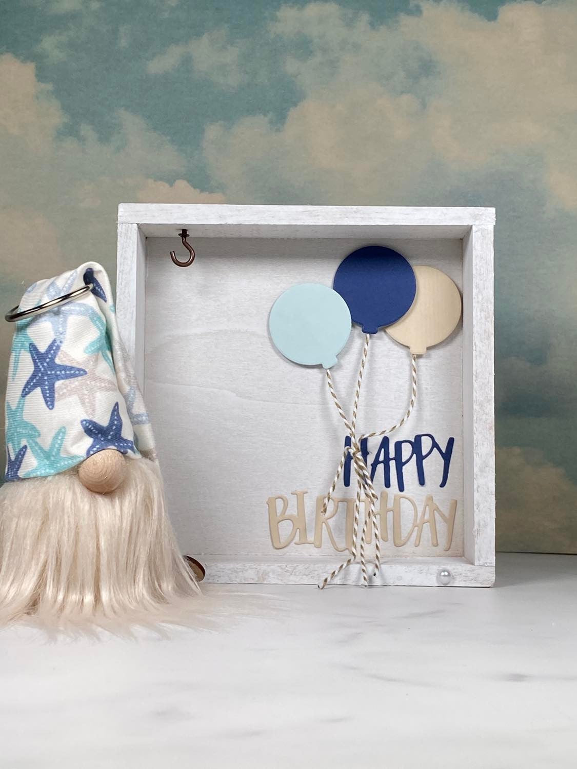 Gift Set - Happy Birthday Gnome Decor Gift set with Balloons and 4" Plush Gnome