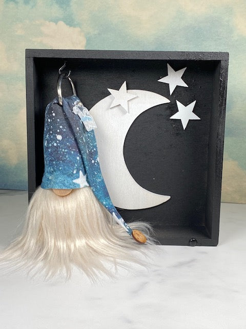 Gift Set - Moon and Stars Gift set with zodiac Gulfport Gnome™ - Black and White Gift Set- 4" Plush Gnome - Astrological Decor