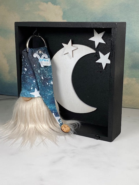 Gift Set - Moon and Stars Gift set with zodiac Gulfport Gnome™ - Black and White Gift Set- 4" Plush Gnome - Astrological Decor