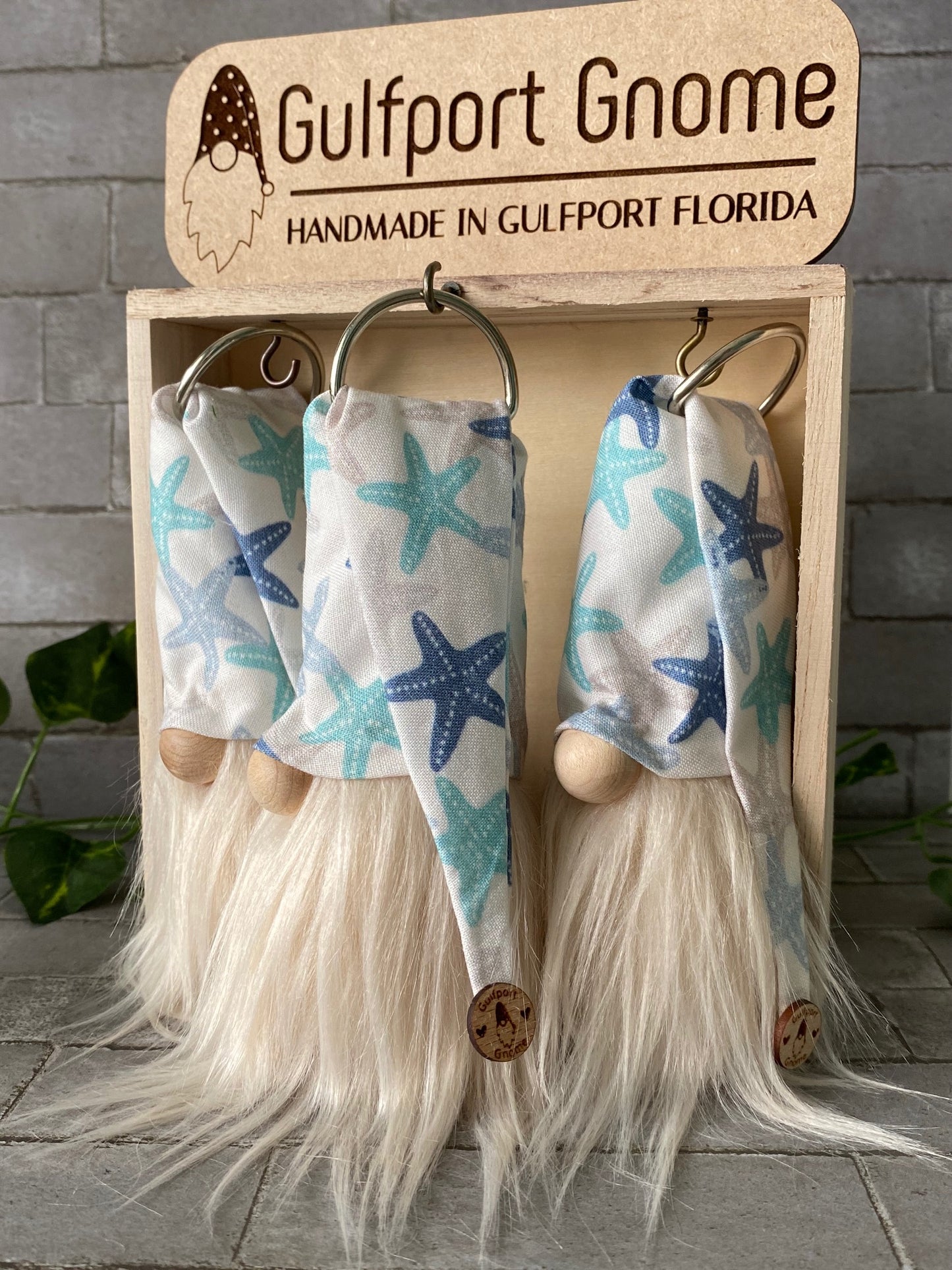 Gulfport Gnome™-Blue Starfish- 4" Plush Beach Home Decor Gnome