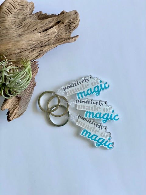 Keychain - Positively Made of Magic Clear Keychain with Key Ring