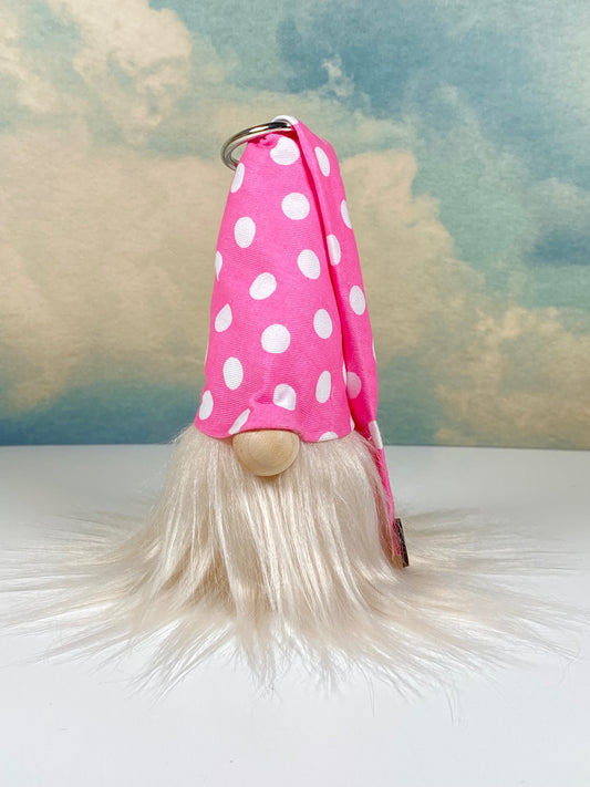 Gulfport Gnome™ - Pink Polkadot Plush Gnome- Bright Pink Home Decor