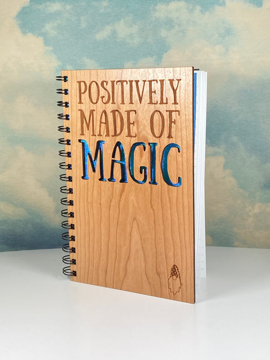 Wood Journal - Laser Engraved Positively Made of Magic Gnome Lined Journal