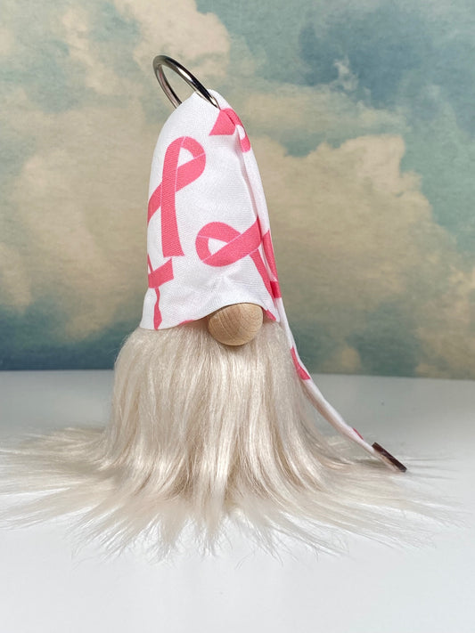 Gulfport Gnome™ - Breast Cancer Collectible Decor- 4" Plush Pink Breast Cancer Ribbon Decor