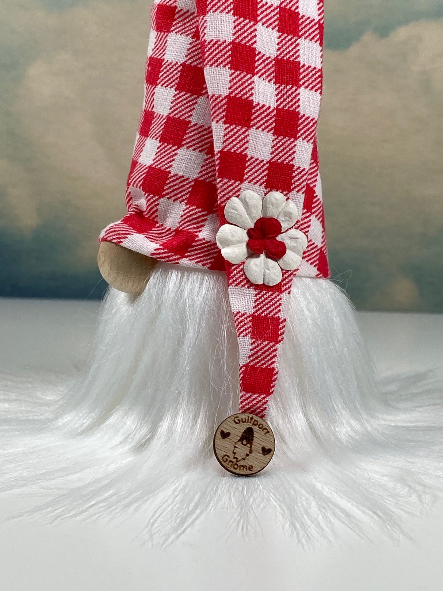 Gulfport Gnome™ - Red and White Collectible Decor- 4" Plush Gnome - Red Decor